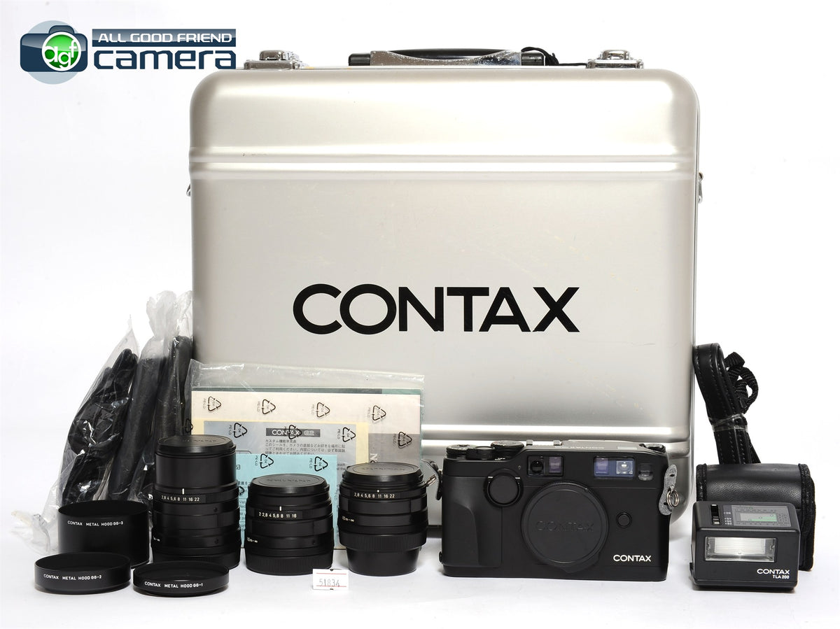 Contax G2 Camera Black Kit w/28mm 45mm 90mm Lenses & TLA