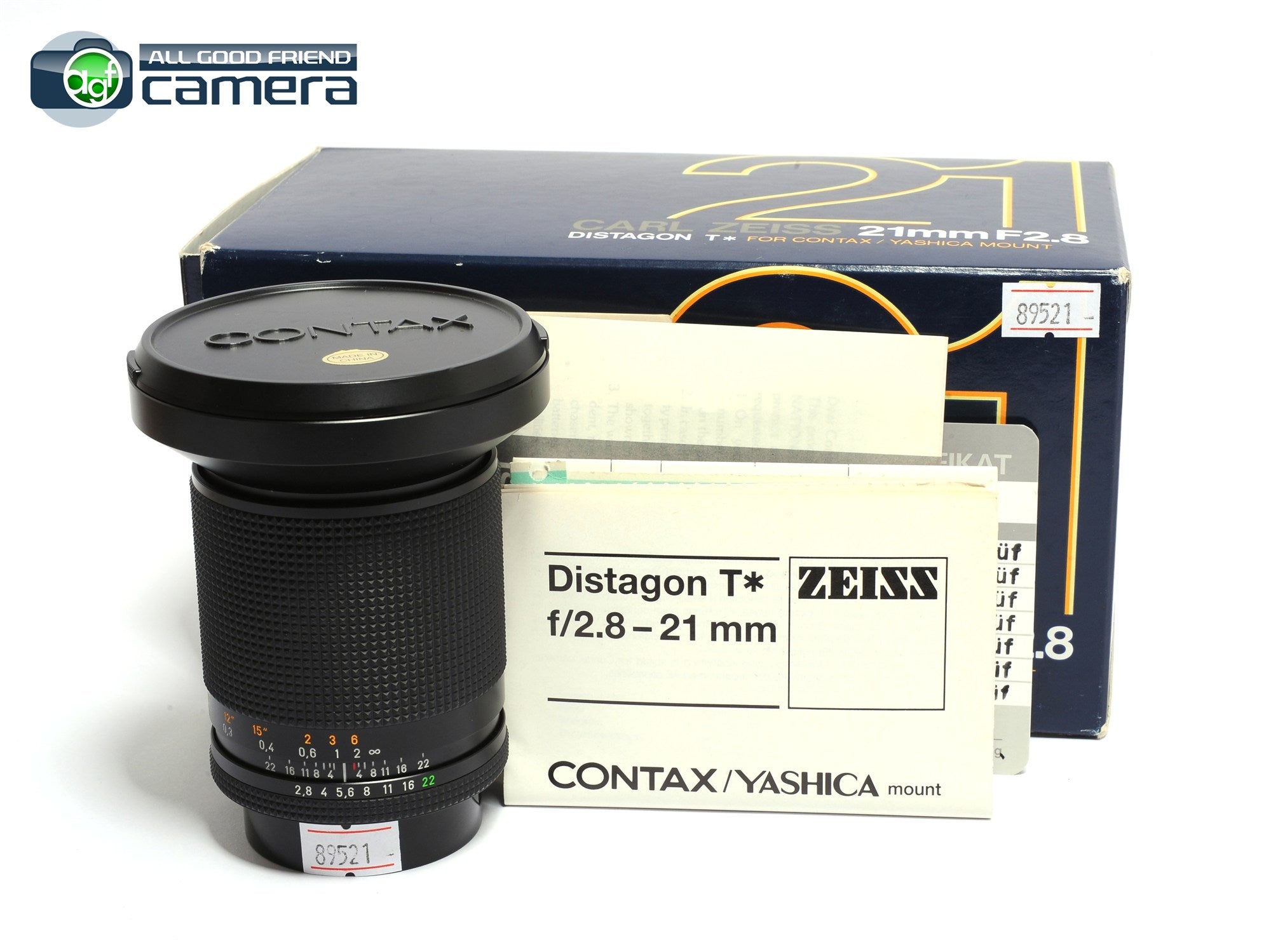 Contax Distagon 21mm F/2.8 MMJ T* Lens *MINT in Box* – AGFCamera