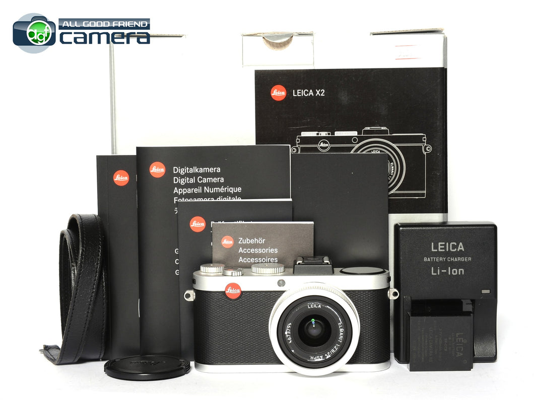 Leica X2 Digital Camera Silver w/Elmarit 24mm F/2.8 Lens *EX in Box*