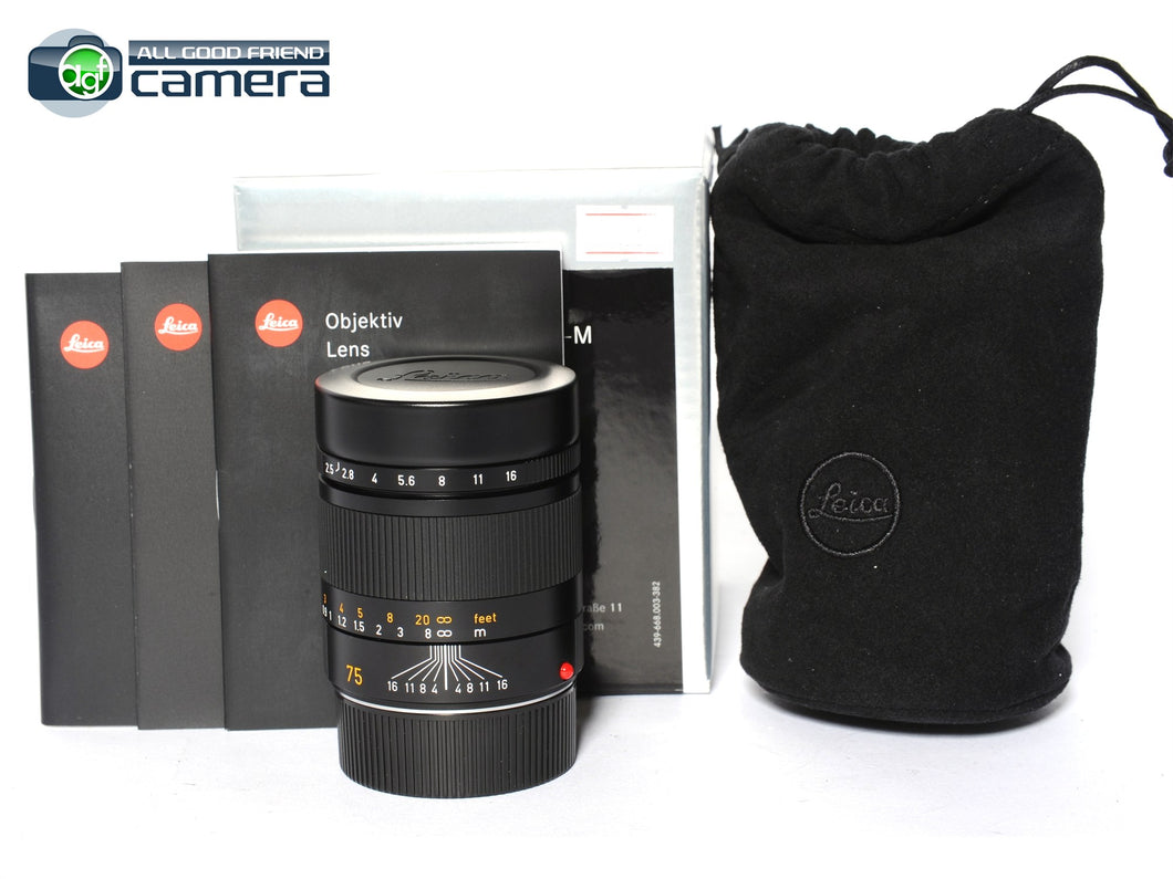 Leica Summarit-M 75mm F/2.5 6Bit E46 Lens Black 11645 *EX+ in Box*