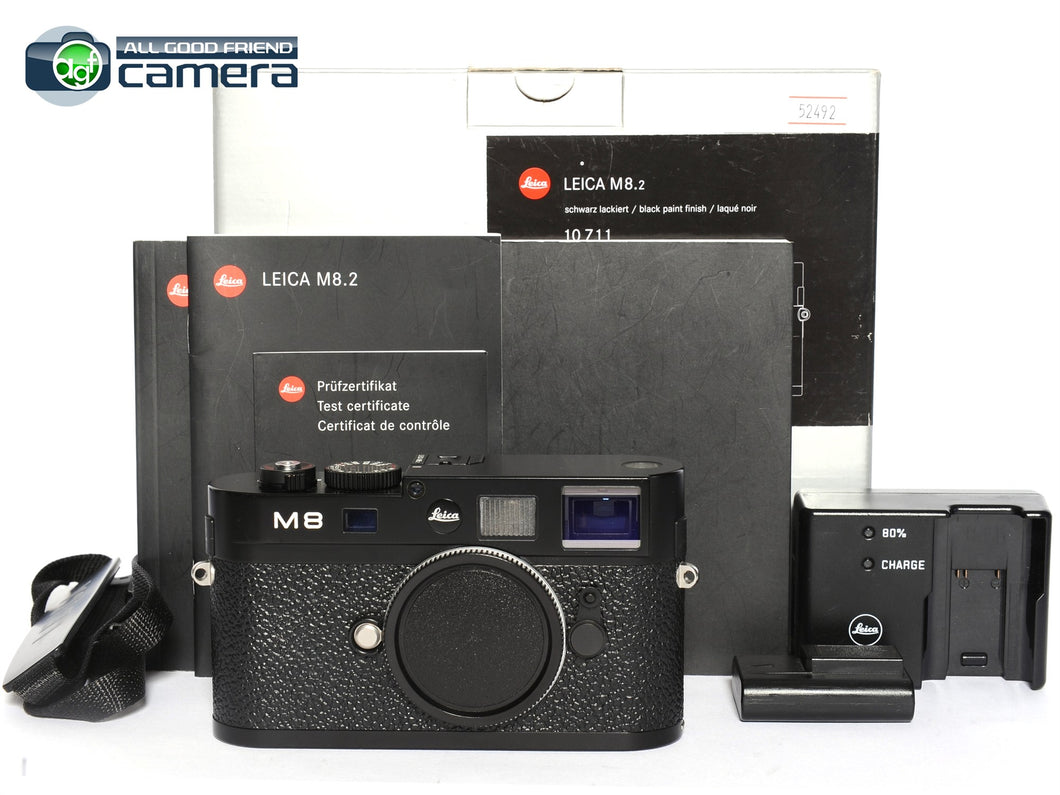 Leica M8.2 Rangefinder Camera Black Paint Shutter Count 5594 *MINT- in Box*