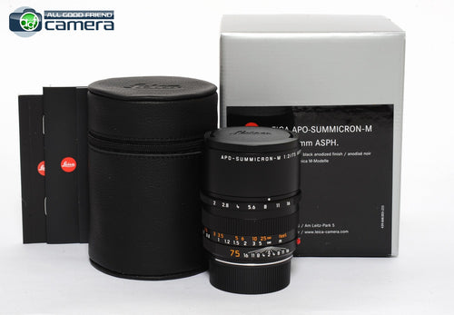 Leica APO-Summicron-M 75mm F/2 ASPH. Lens Black 11637 *BRAND NEW*